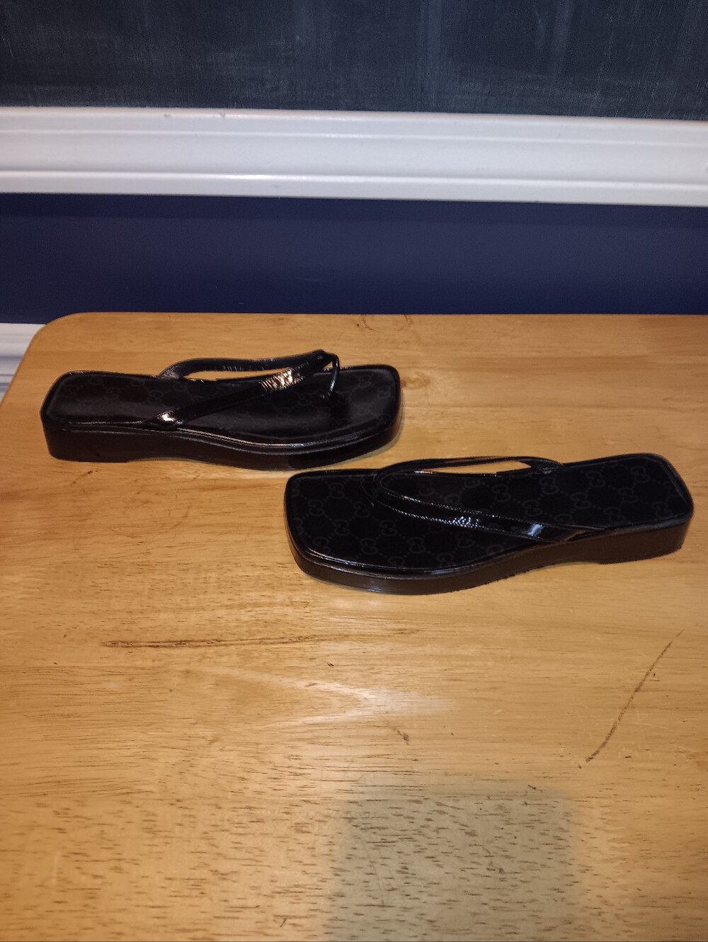 Gucci GG Black Monogram Sandals Size 36 1/2 - Picture 3 of 7